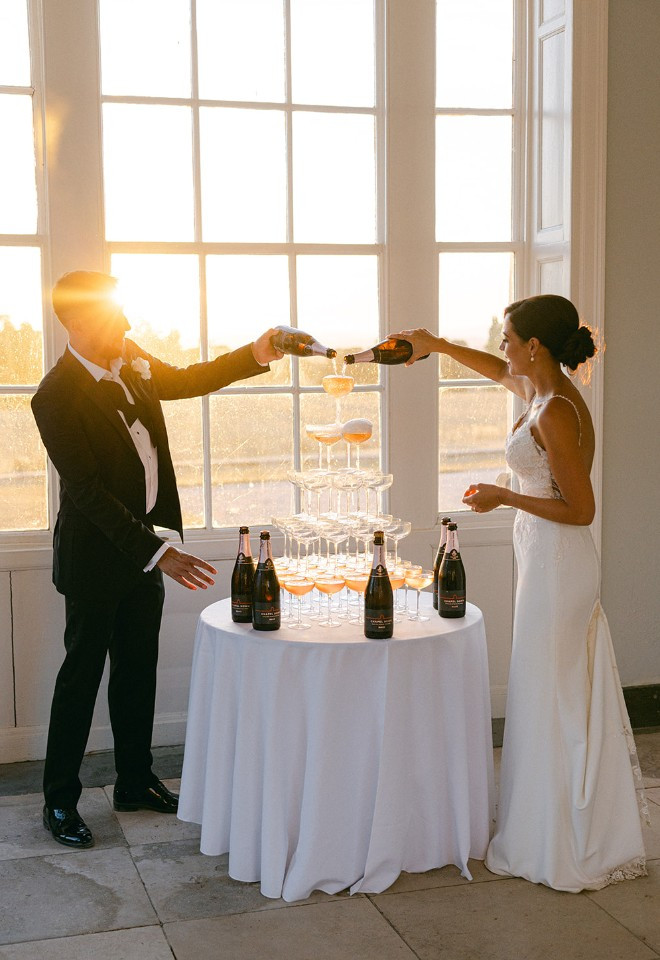 Champagne Tower Golden Hour