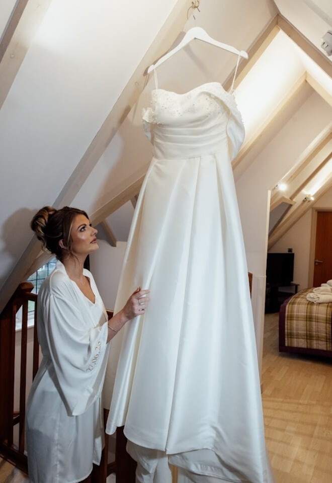 Bride with Wedding Dress in the Bridal Suite (Platinum), Little Silver Country House
