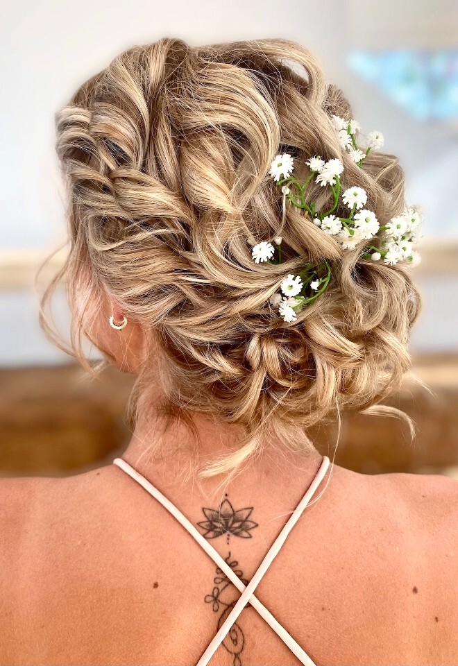 Textured bridesmaid updo 
