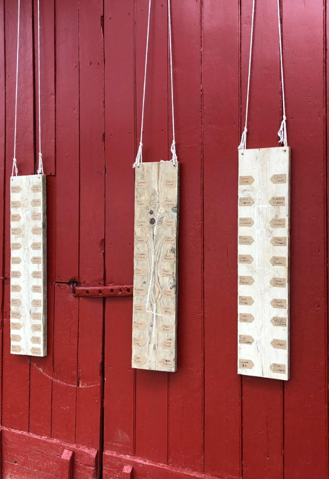 Rustic table plan