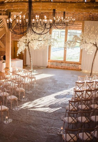 Wedding ceremony set-up at Rackleys Chiltern Hills