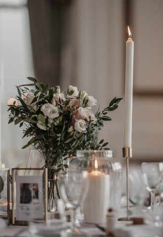 Beautiful table setting at Auchen Castle - a romantic castle wedding venue in Scotland