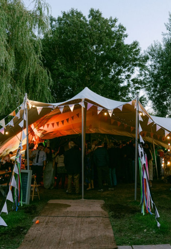 marquee tent at Higher Holcombe wedding venue 