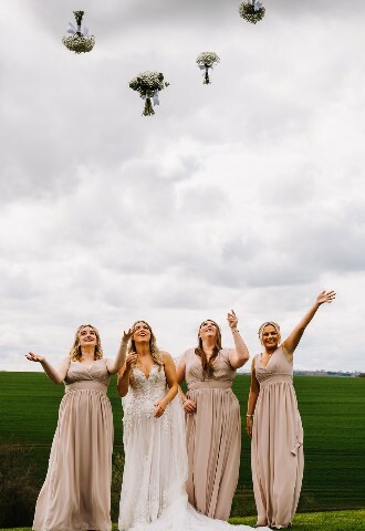 Bouquet Toss at Skylark Weddings