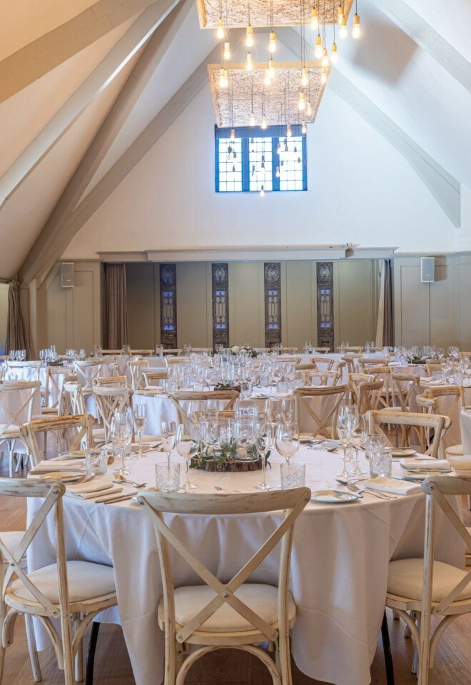 Gloucestershire pub wedding venue, The Frogmill, set for wedding breakfast