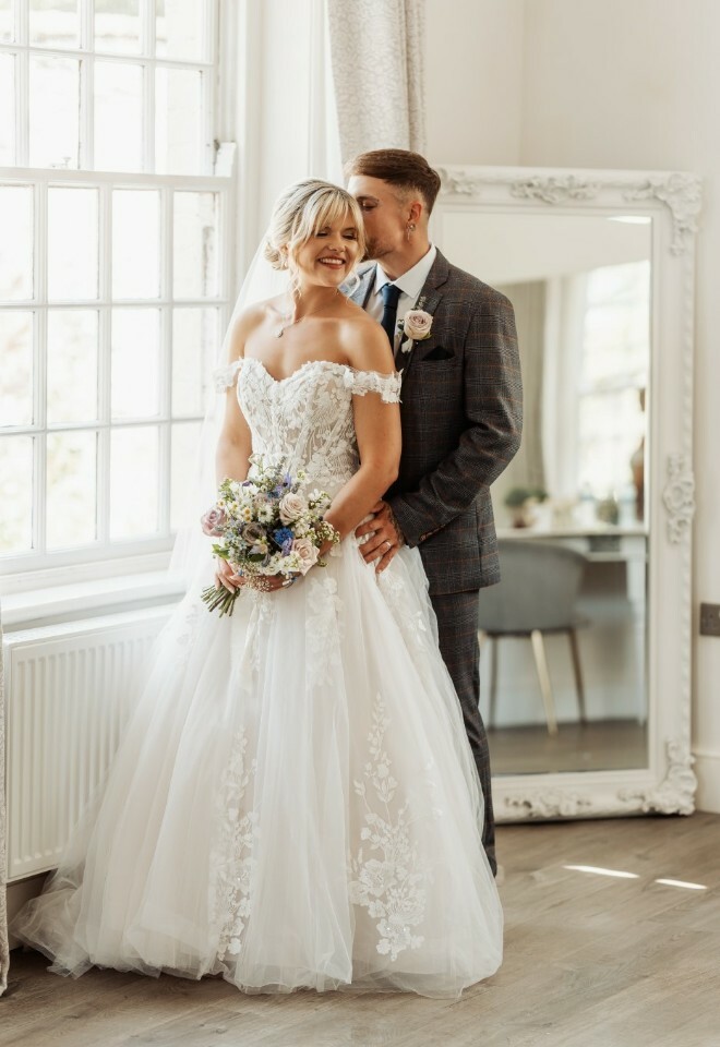 Couple in the getting ready room