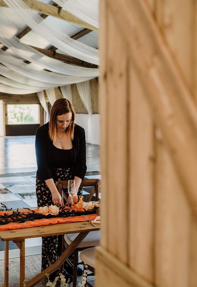 Rust Orange Wedding Set Up