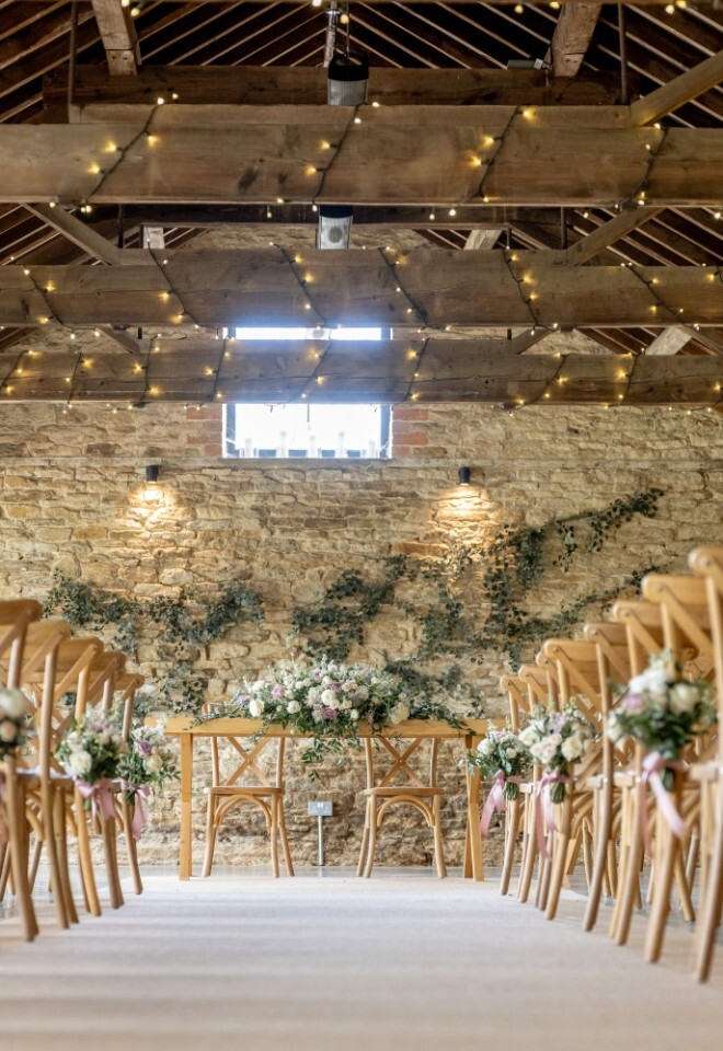 Aisle ready for a couple at an exclusive Oxfordshire country wedding venue 