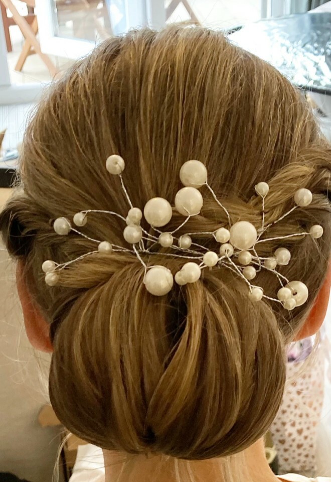 Wedding hair with bridal hair accessories