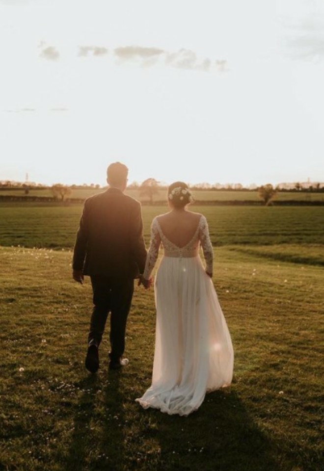 wedding couple in the grounds of Sywell Grange Wedding Venue