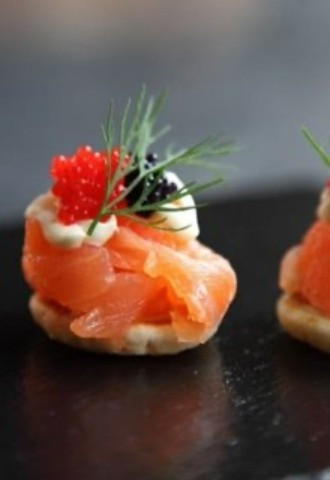 Salmon and Caviar Canape 
