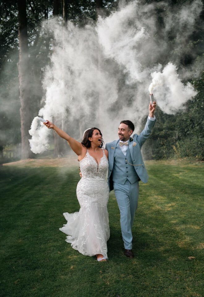 Couple in the grounds of the venue