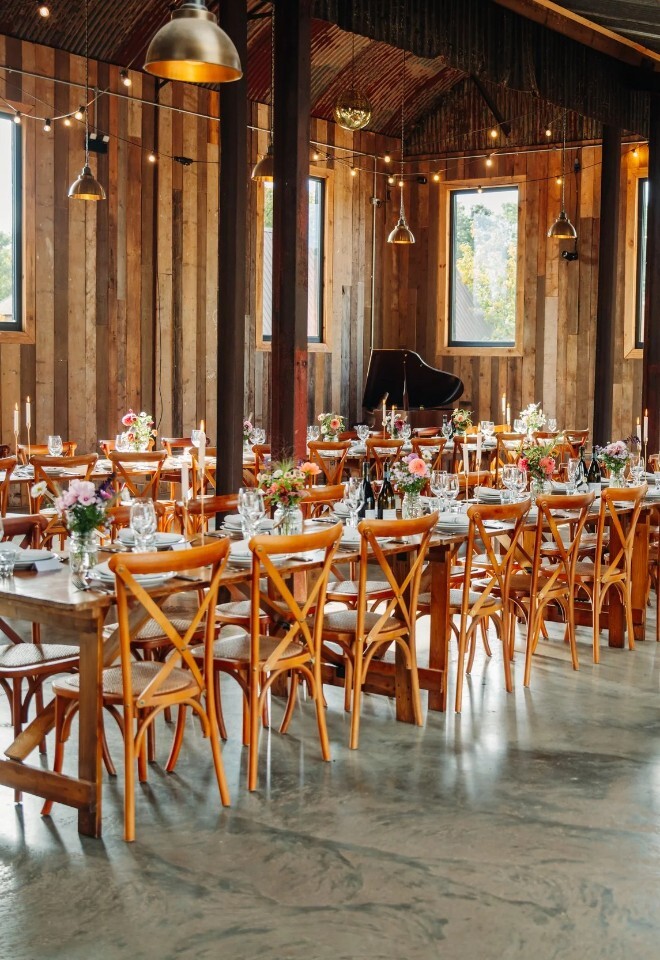 Interior of the Barn at the Bottle and Glass Inn