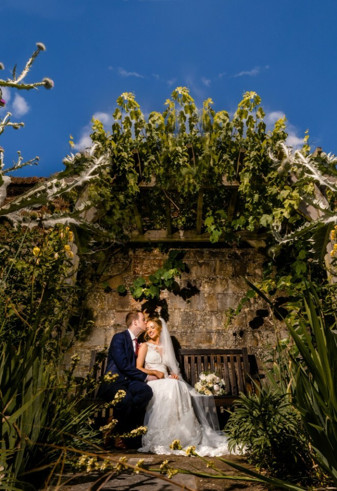 Secret gardens for wedding photography at Farnham Castle