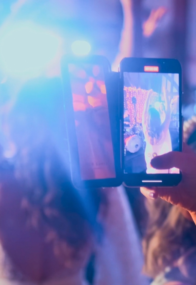 Phone films bride dancing