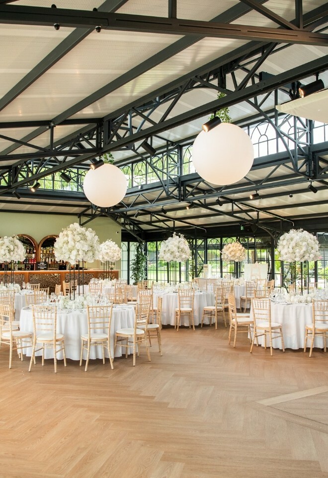Orangery wedding venue set for reception