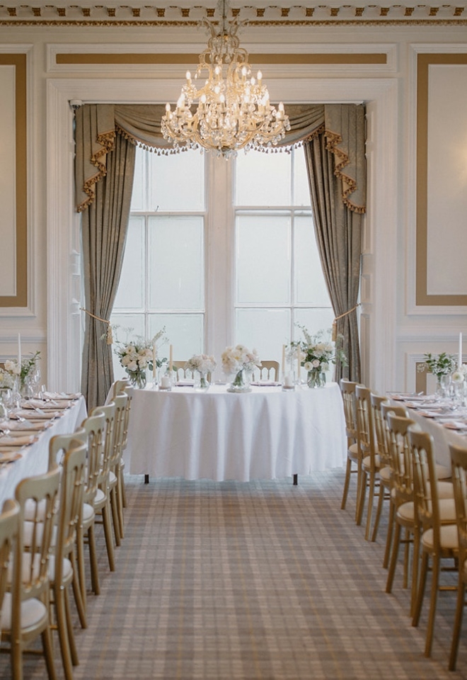 Wedding breakfast set up, Castle, Petite wedding