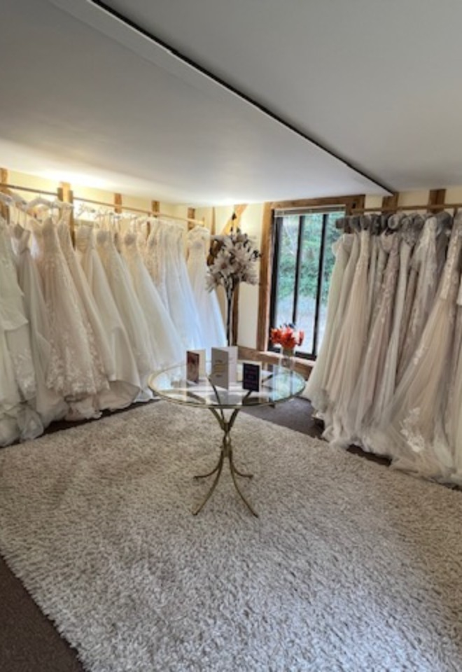 Dress racks at Broomvale Bridal Barns