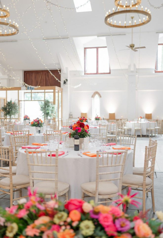 Worton Hall Pink and White Wedding Decor