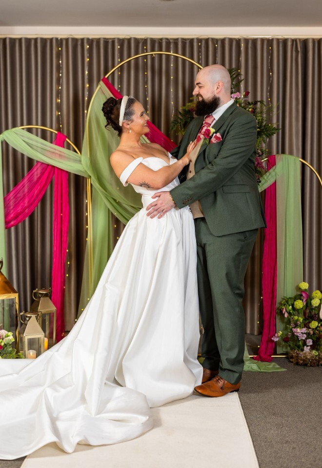 Applewood Hall Wedding Couple Indoor Ceremony Orchard Room
