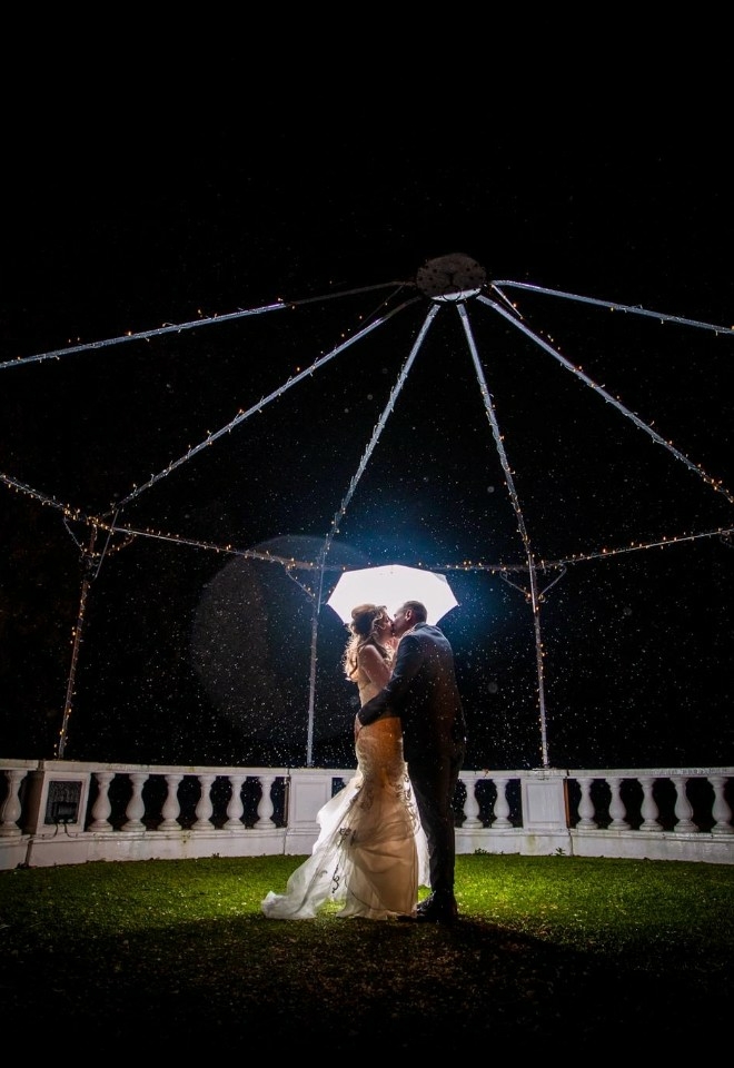 Bandstand at night at Stourport Manor