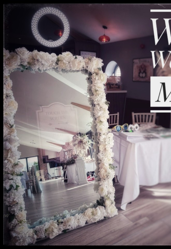 white wedding mirror