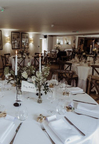 Minster mill interior set up for wedding breakfast