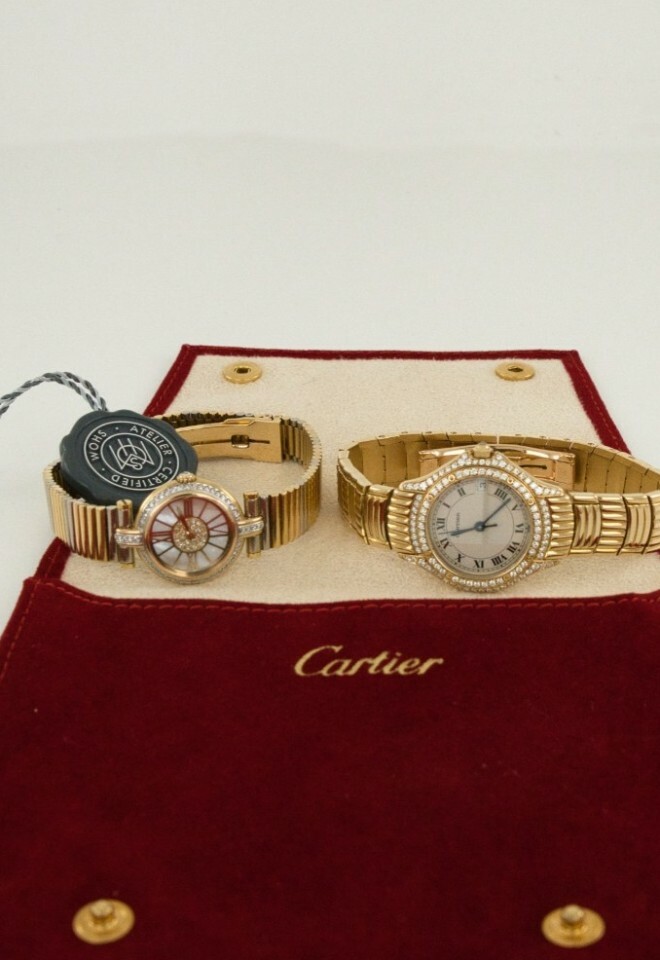 cartier watches, ideal gold wedding gift for the bride to be. Watches of Henley Street, Birmingham