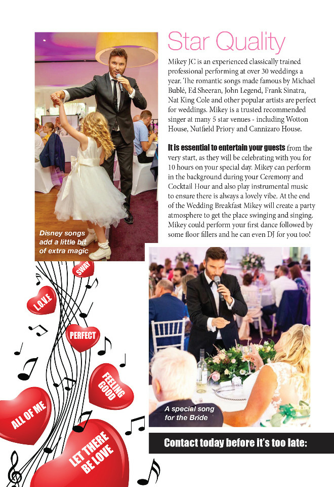 Wedding Singer Mikey JC London Surrey UK