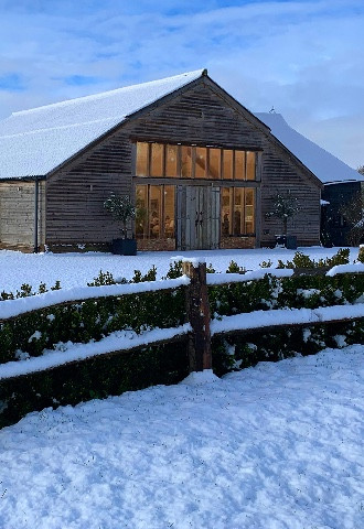 High Billinghurst Farm Surrey Barn Wedding Venue winter wedding