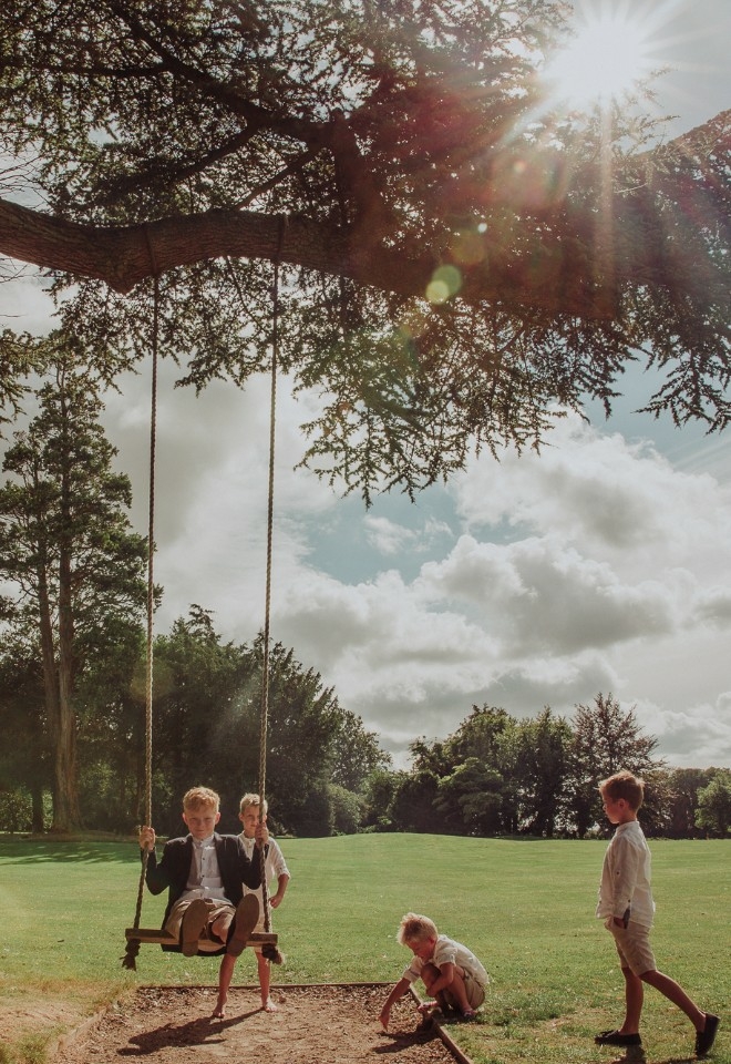 Children playing in the back gardens