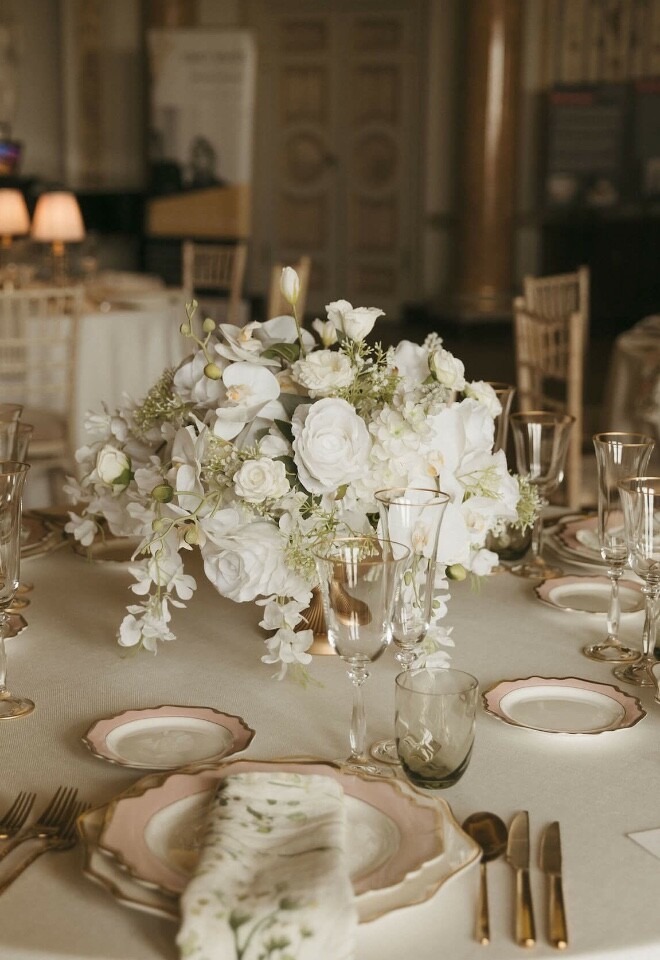 Tiffany floral collection table decor by AJ Events