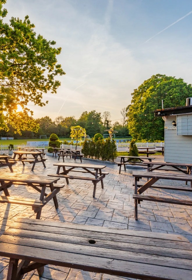 The Oak Hall patio garden at The Oaks