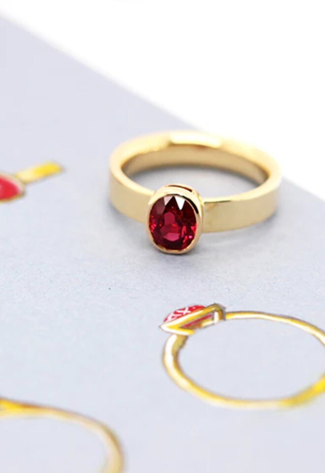 gold and ruby engagement ring