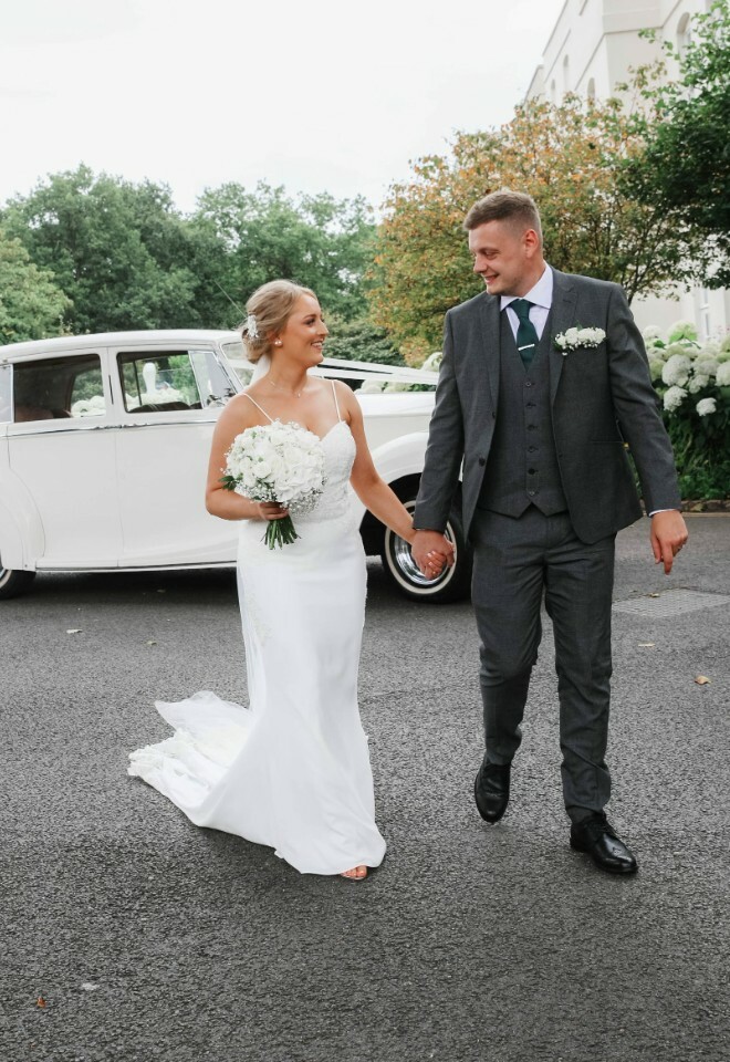 Couple walking from car