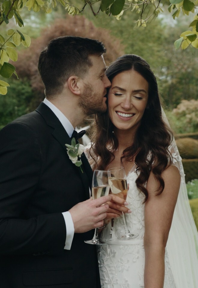 Married couple with champagne glasses
