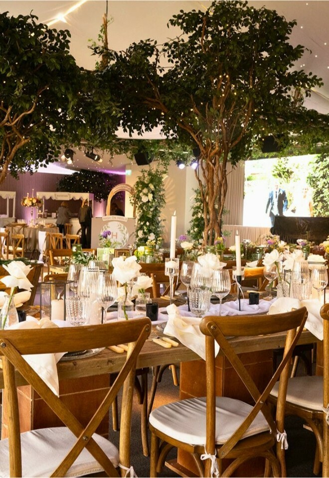 Rustic wedding setup