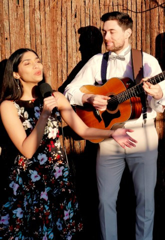 acoustic duo performing