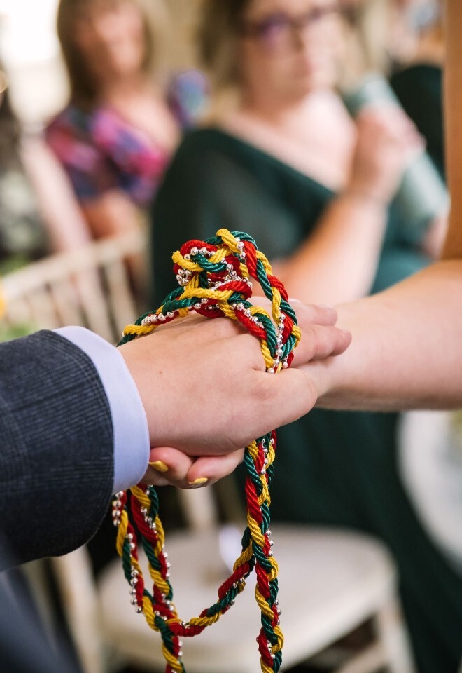 a lovingly fashioned handtie
