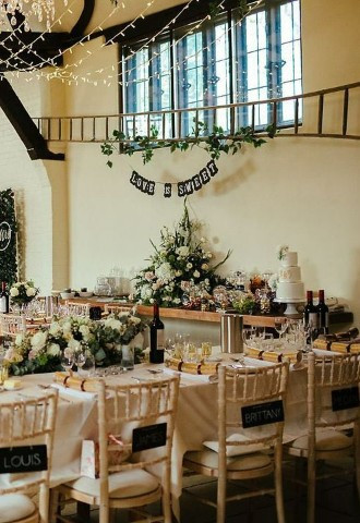 Wedding Breakfast Set-Up at Nether Winchendon