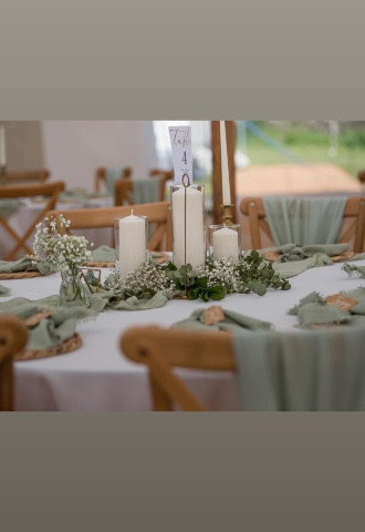Sage and cylinders with real candle