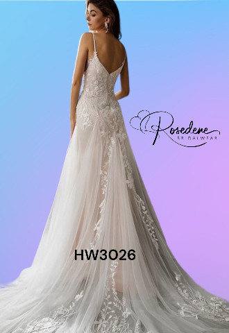 A gorgeous wedding dress with flowing tulle skirt