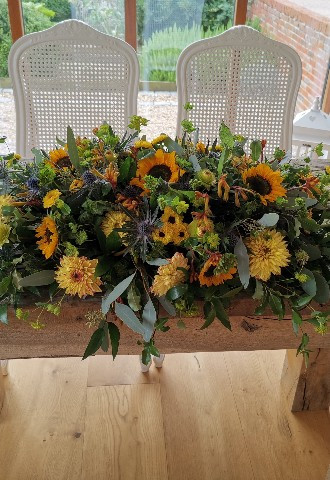 Ceremony table arrangement - Villiers Barn