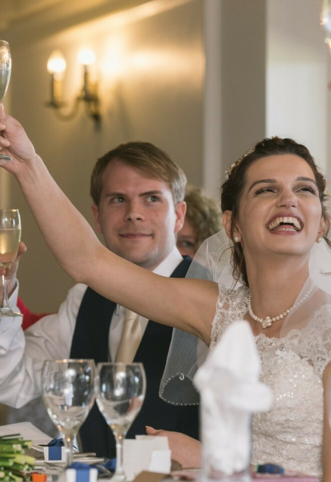 Toasting the Happy Couple at Southdowns Manor