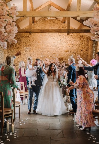 ceremony decor aisle flowers at dodford manor barn by make it special events