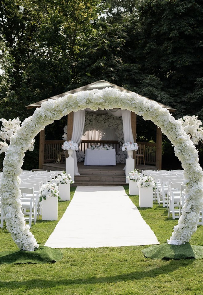 Outdoor ceremony at That Amazing Place Essex Venue Wedding