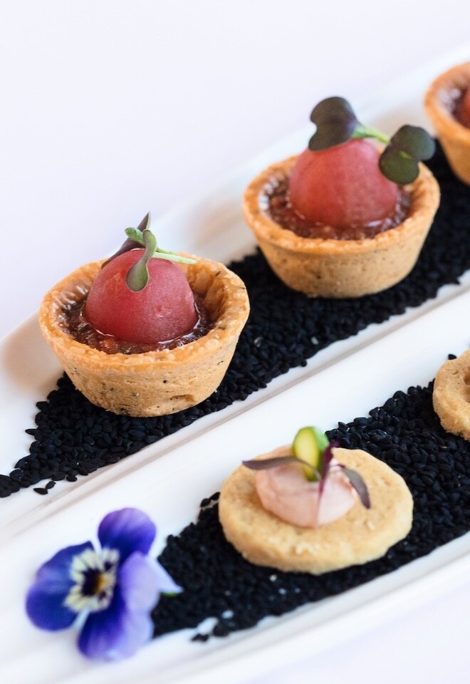 Harper Kitchens canapés wedding breakfast dish