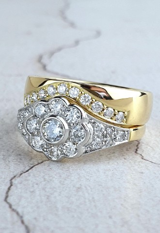 Wedding ring made to fit an engagement ring