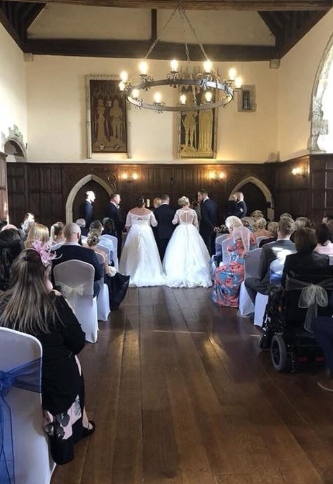Double wedding ( Two sisters) at Lympne castle