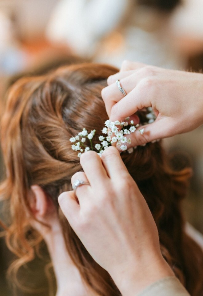 Half up, half down bridal hairstyle 